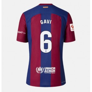 Barcelona Paez Gavi #6 Replica Home Stadium Shirt for Women 2023-24 Short Sleeve